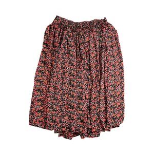 Gap‎ Womens Floral Mini Skirt Black Red Ditsy Print Smocked Waist Rayon Size M